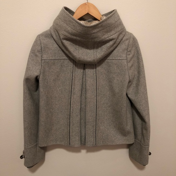 Anthropologie wool blend duffel coat with hood - Picture 2 of 4